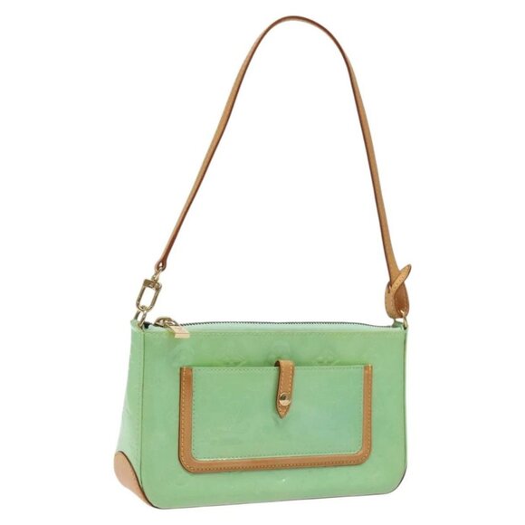 LOUIS VUITTON Monogram Vernis Mallory Square Pouch Peppermint